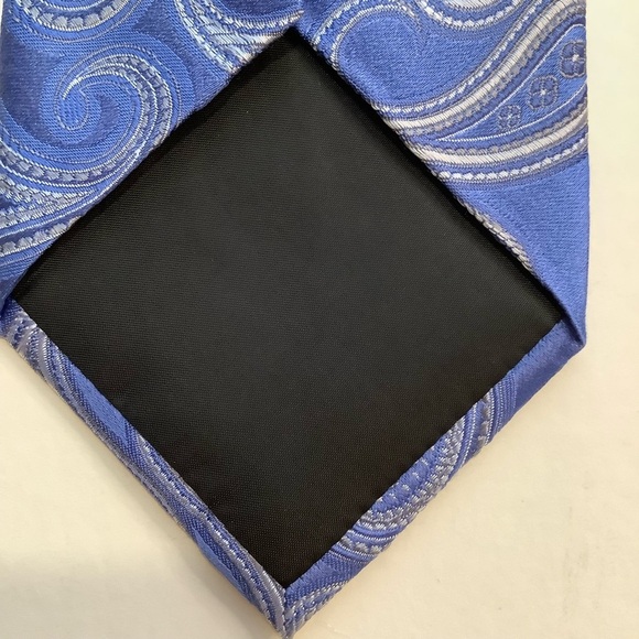 MICHAEL KORS Silk Medium Blue Woven Paisley Tie - Picture 5 of 10